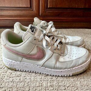 Nike Air Force 1 - Women's Size 11 - White with Red Swoosh
